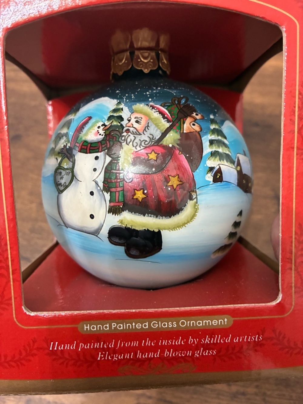 Antique Heritage Hand Painted Glass Ornament